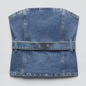 Zara Denim Corset Top
